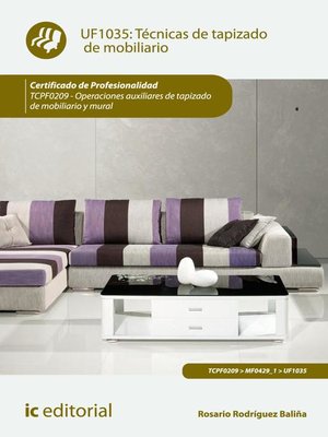 cover image of Técnicas de tapizado de mobiliario. TCPF0209